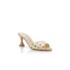 JADARON Cream Silk Polka Dot Detail Mules