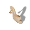 JADARON Light Beige Suede Open Toe Mules