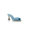 JADARON Light Blue Suede Open Toe Mules