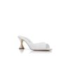 JADARON White Patent Leather Open Toe Mules