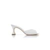 JADARON White Patent Leather Open Toe Mules