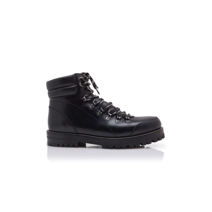 JANKA Black Calf Leather Ankle Boots