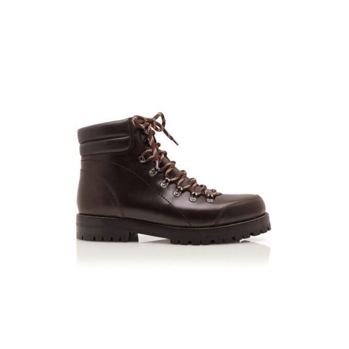 JANKA Dark Brown Calf Leather Ankle Boots
