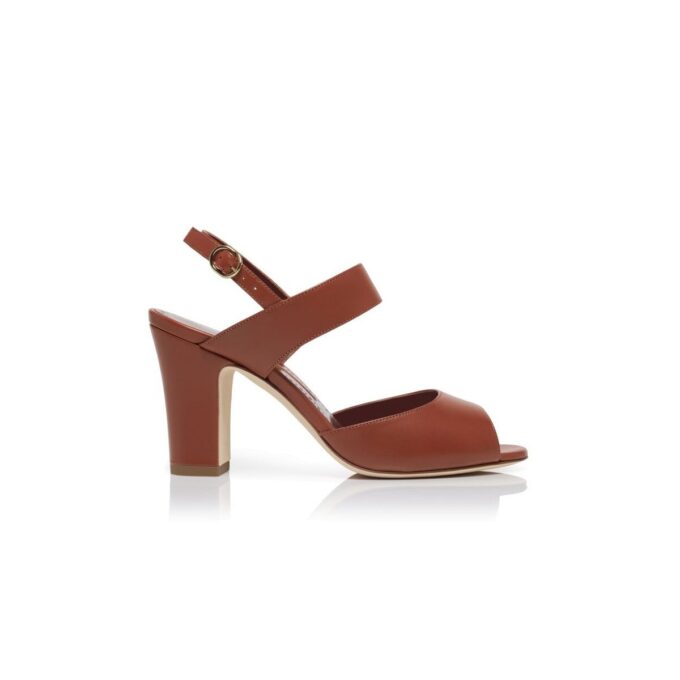 KHIKO Brown Nappa Leather Slingback Sandals