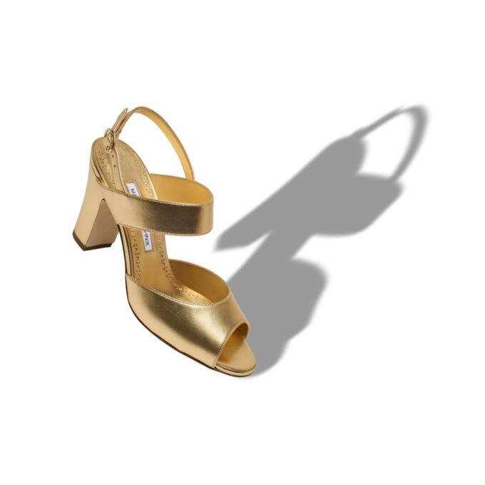 KHIKO Gold Nappa Leather Slingback Sandals