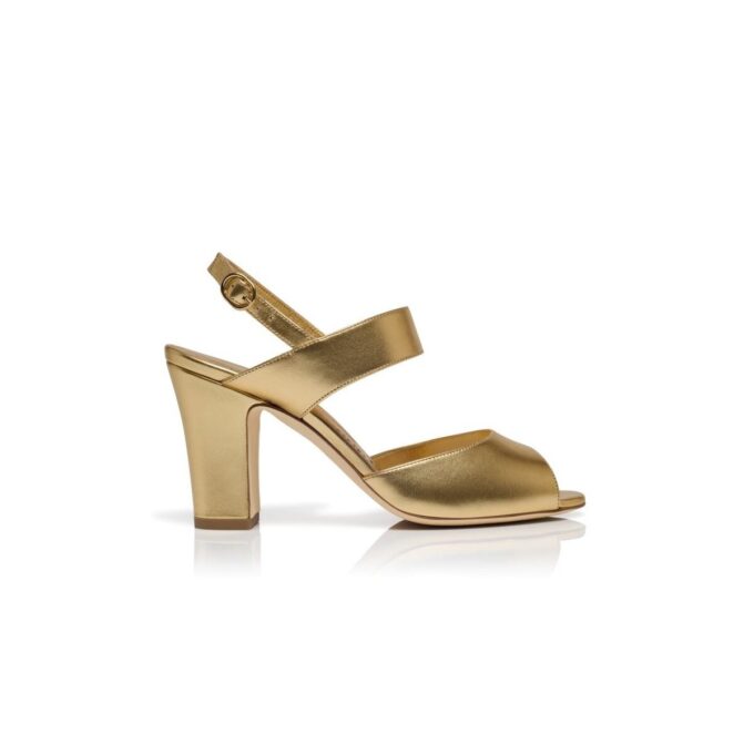 KHIKO Gold Nappa Leather Slingback Sandals
