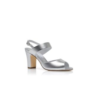 KHIKO Silver Nappa Leather Slingback Sandals