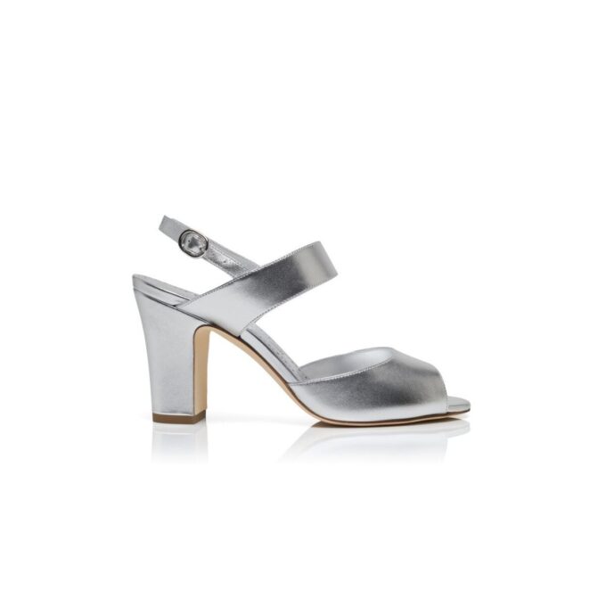 KHIKO Silver Nappa Leather Slingback Sandals
