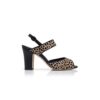 KHIKOBI Animal Print Calf Hair Slingback Sandals