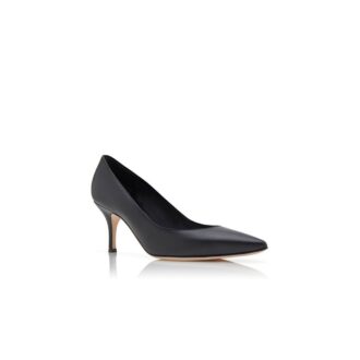 KIETTA Black Nappa Leather Pointed Toe Pumps