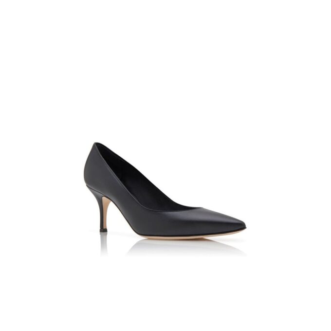 KIETTA Black Nappa Leather Pointed Toe Pumps