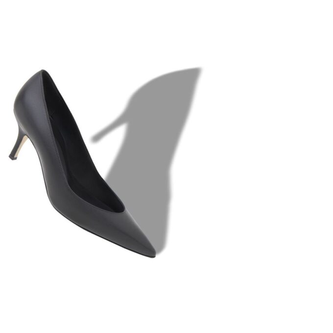 KIETTA Black Nappa Leather Pointed Toe Pumps