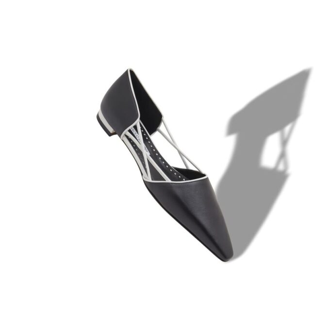 KLOSA Black Nappa Leather Flat Pumps