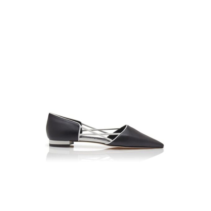 KLOSA Black Nappa Leather Flat Pumps