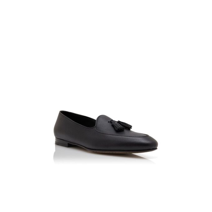 LENNOX Black Calf Leather Loafers