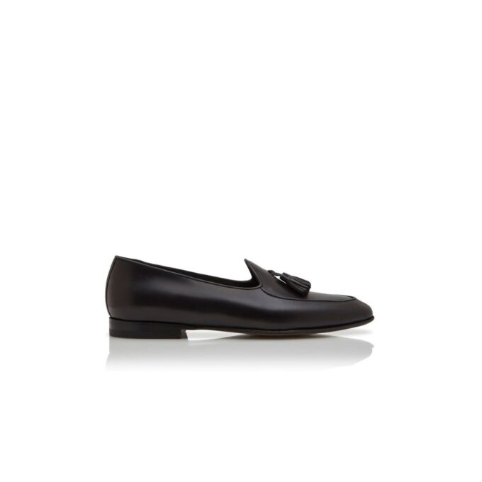 LENNOX Black Calf Leather Loafers