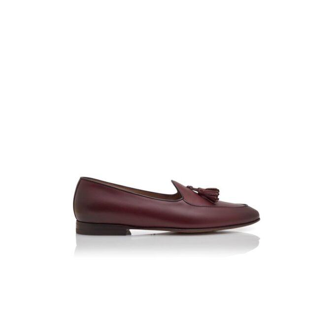 LENNOX Burgundy Calf Leather Loafers