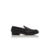 LEONDA Black Calf Leather Loafers