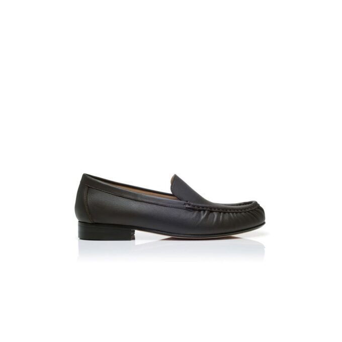 LEONDA Dark Brown Calf Leather Loafers