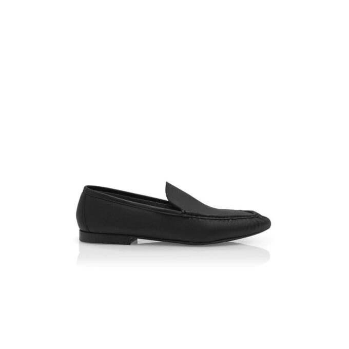 LEONDO Black Calf Leather Loafers
