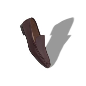 LEONDO Dark Red Calf Leather Loafers