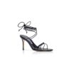 LIAMI Black Nappa Leather Ankle Strap Sandals