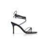 LIAMI Black Nappa Leather Ankle Strap Sandals