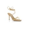 LIAMI Gold Nappa Leather Ankle Strap Sandals