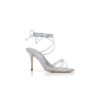 LIAMI Silver Nappa Leather Ankle Strap Sandals