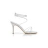 LIAMI White Nappa Leather Ankle Strap Sandals