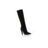 LINA Black Suede Knee High Boots