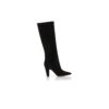 LINA Black Suede Knee High Boots