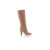 LINA Dark Beige Suede Knee High Boots