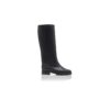 LUCHINO Black Calf Leather Knee High Boots