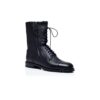 LUGATA Black Calf Leather Military Boots