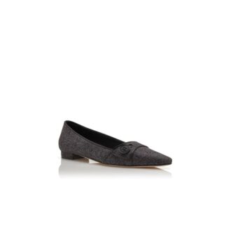 LULAMAEFLAT Dark Grey Wool Flat Pumps