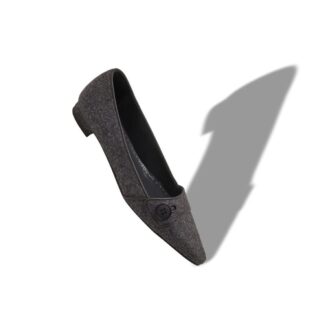 LULAMAEFLAT Dark Grey Wool Flat Pumps