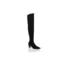 LUPASCA Black Suede Thigh High Boots