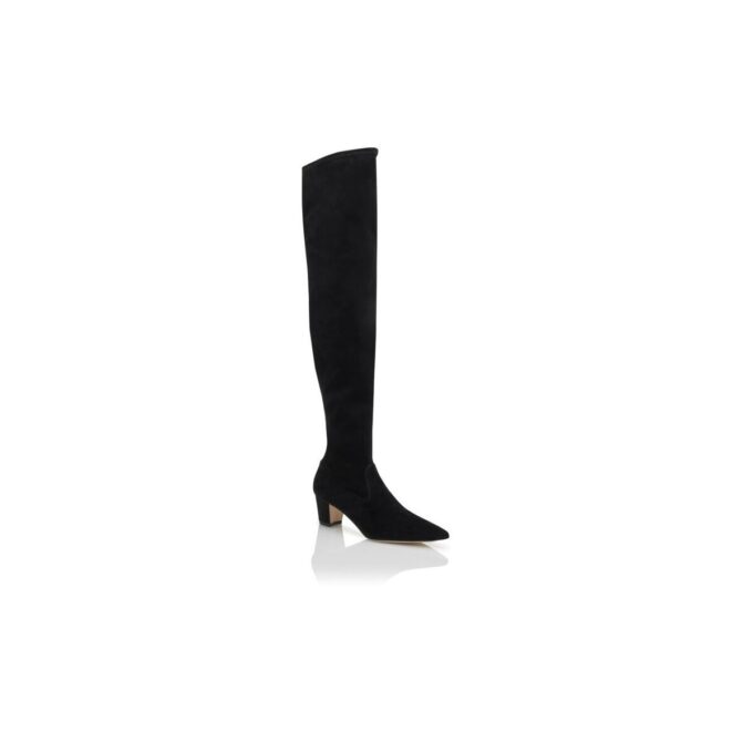 LUPASCA Black Suede Thigh High Boots