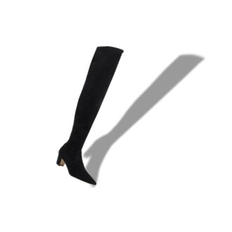LUPASCA Black Suede Thigh High Boots