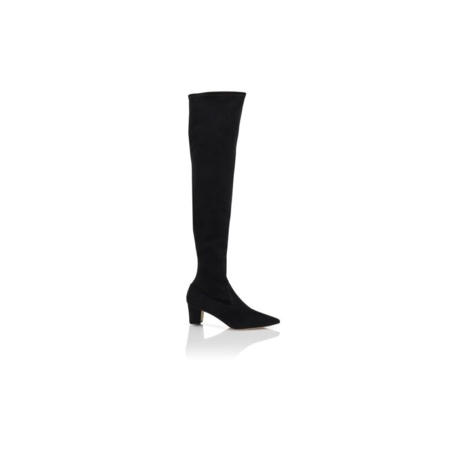 LUPASCA Black Suede Thigh High Boots