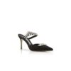 LURUM Black Satin Crystal Embellished Mules