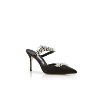 lurum black satin crystal embellished mules 1 330x330 - LURUM Black Satin Crystal Embellished Mules