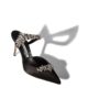 LURUM Black Satin Crystal Embellished Mules