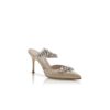 LURUM Champagne Satin Crystal Embellished Mules