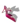 LURUM Fuchsia Satin Crystal Embellished Mules