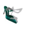 LURUM Green Satin Crystal Embellished Mules