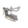 LURUM Grey Satin Crystal Embellished Mules