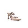 LURUM Light Beige Satin Crystal Embellished Mules