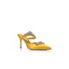 LURUM Yellow Satin Crystal Embellished Mules